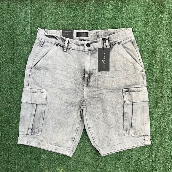 Denim cargo shorts - Picture 1 of 3